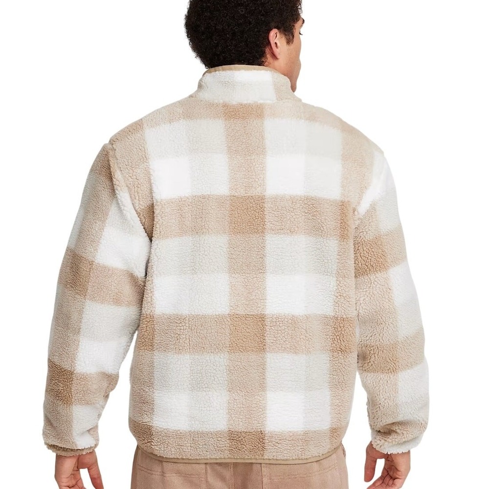 Nike Club Men's Winterized Half-Zip Plaid Sherpa Size Small NWT - Picture 3 of 11
